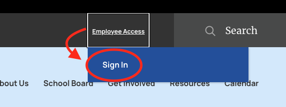 screenshot of sign-in link